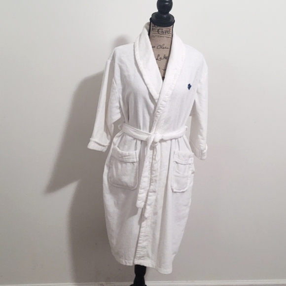 DOVE Women White Robe with Blue Logo - Picture 3 of 8